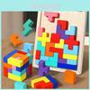 Wooden 3d Tetris Puzzle With Space Thinking Development For Children
