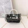 Crossbody Kids Stylish Bag With Cute Bow And Pearl Chain Trendy Design Korean