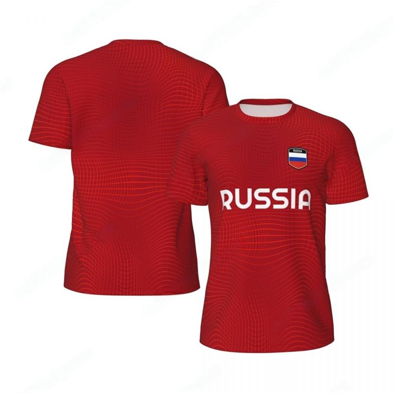 

Fashion Russia Flag Graphic Football T Shirts for Men Trend Summer 3D National Emblem Printed T-shirts Loose Quick Dry Tees Tops XXS