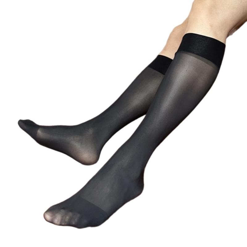 Mens Sheer Business Dress Socks Long Over the Calf Dress or Work Socks Nylon Dress Socks Knee Highs Dress Socks Gifts