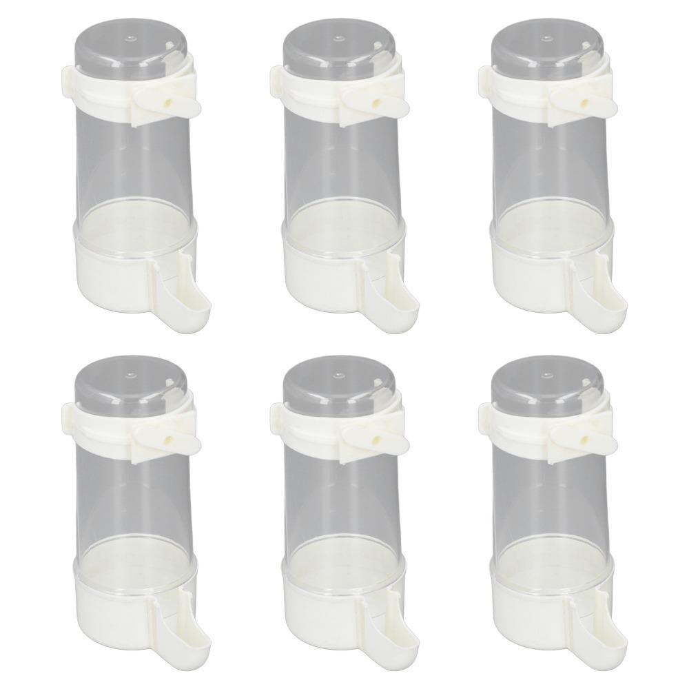 6pcs Automatic Birds Cage Water Feeder Buckle-Style Hanging Bird Water Feeder PET Bird Watering