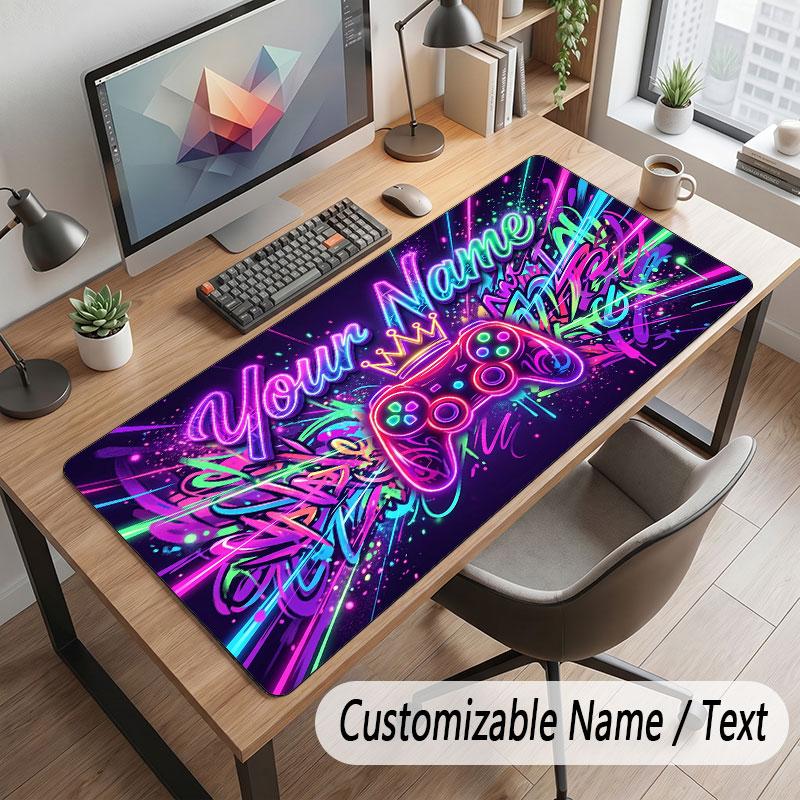 Spielcontroller-Thema Benutzerdefiniertes Mauspads Personalisierter Druck Name Text Schreibtischunterlage Für Home Office Tischdekoration