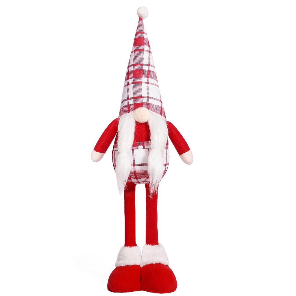 Christmas Red Faceless Gnome Doll: Cute Standing Old Man Figurine Ornament