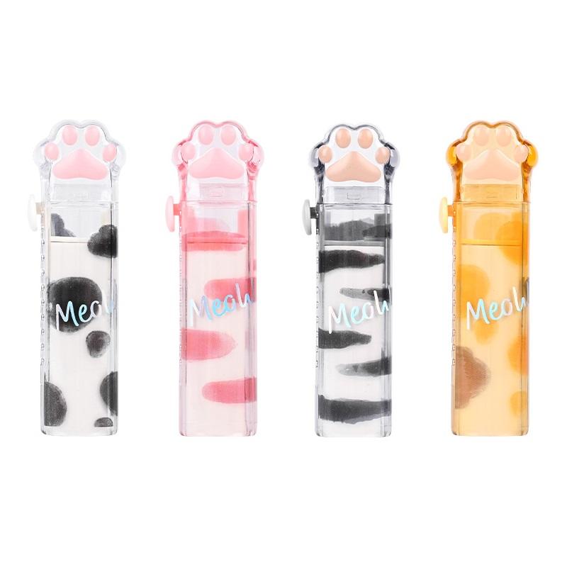 

4 шт. Ластики-слайдеры в виде кошачьей лапки, Выдвижной резиновый ластик пуш-пул для очистки, Школьные канцелярские товары для студентов