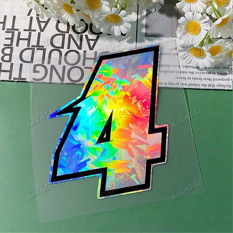 1PC 0to9 Arabic Numerals Holographic Carbon Motorcycle Stickers Waterproof for Motorbike Fairing Fuel Tank Scooter Vinyl Decals