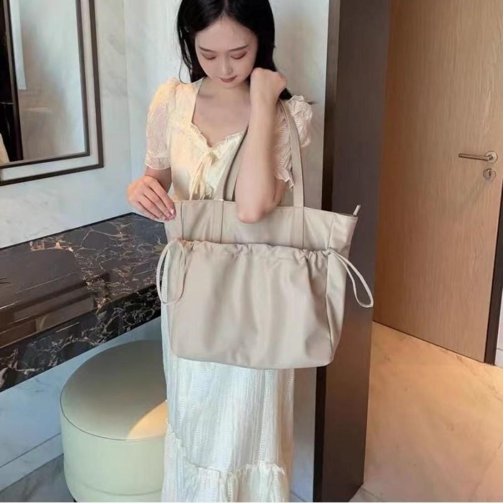 Zipper Nylon Shoulder Bag Multi-Pocket Storage Pouch Fashion Large Capacity Tote Bag  Work