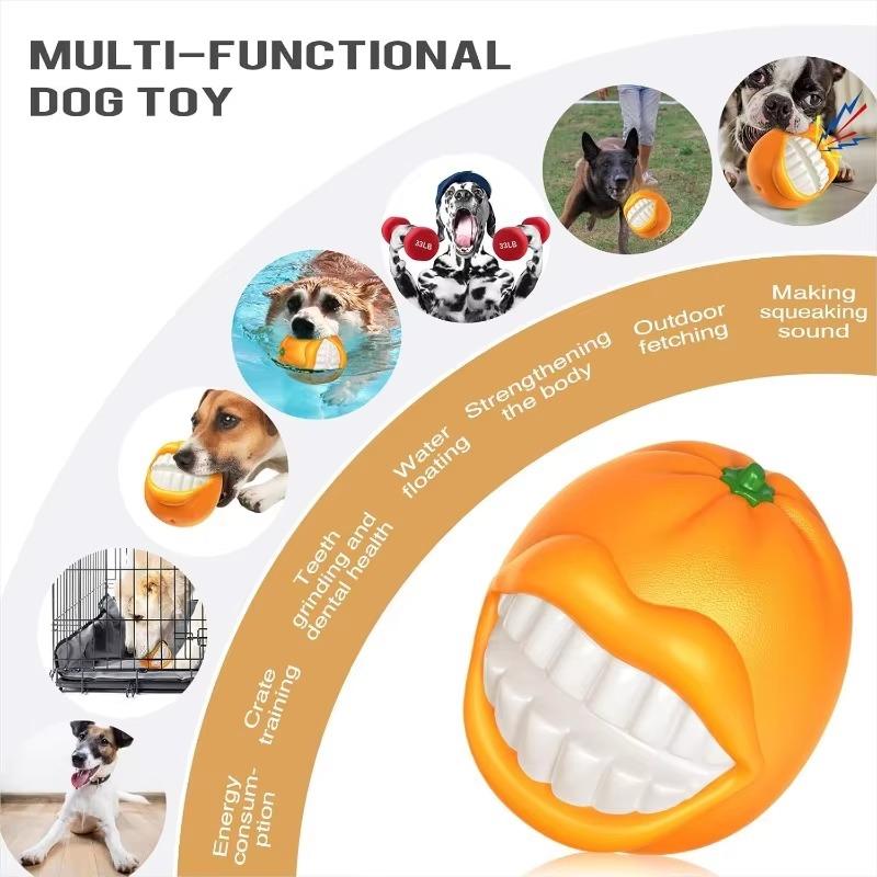 Dog Chew Toys Built-in Sound Orange Dog Toys Safe Material Bite Resistant Tough Squeak Toy Outdoor Training Toys Dog Indoor Toys