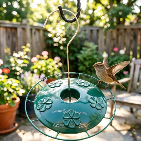 Hanging Hummingbird Feeder Garden Bird Feeder with 5 Feeding Ports Removable Lid Hummingbird Feeder for Patio Backyard