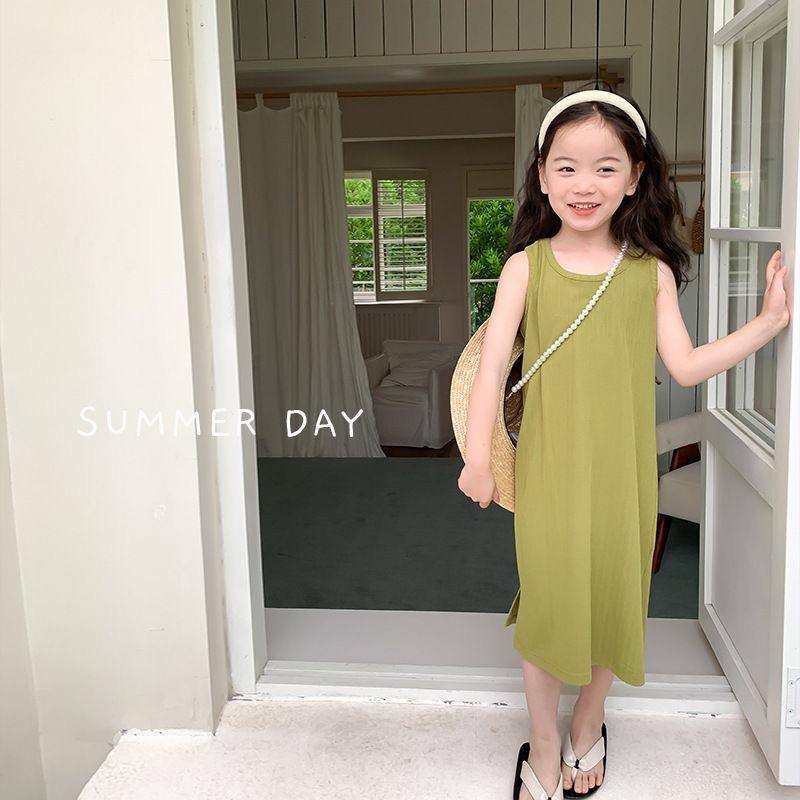 Girls Summer Sleeveless Dress Thin Cute Fashionable Baby Vest Dress 90
