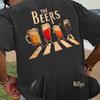 2026 New Cotton T Shirt 2026 New The Beers Print T Shirt Unisex Funny Beer Glass Abbey Road Print Casual Streetwear Tops