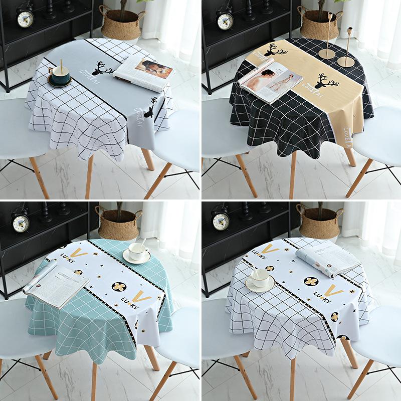 Round Table Tablecloth Pvc Dining Table Cloth Waterproof, Oil-Proof, Anti-Scalding And Leave-In Household Coffee Table Small Round Tablecloth