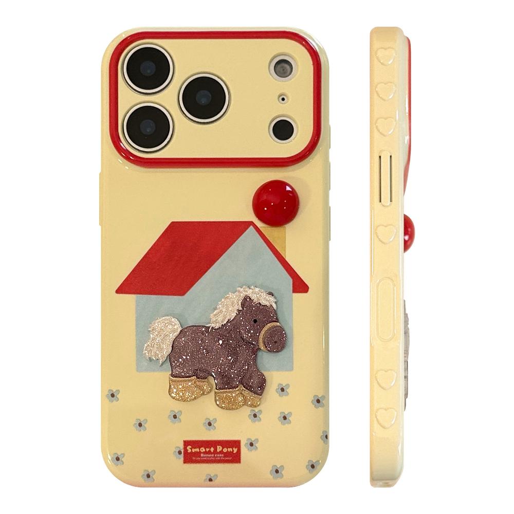 Hongri Pony Mobile Phone Case Iphone17promax Is Suitable for Apple 16 Three-dimensional Cartoon 15 National Style 13 Soft Cover 11