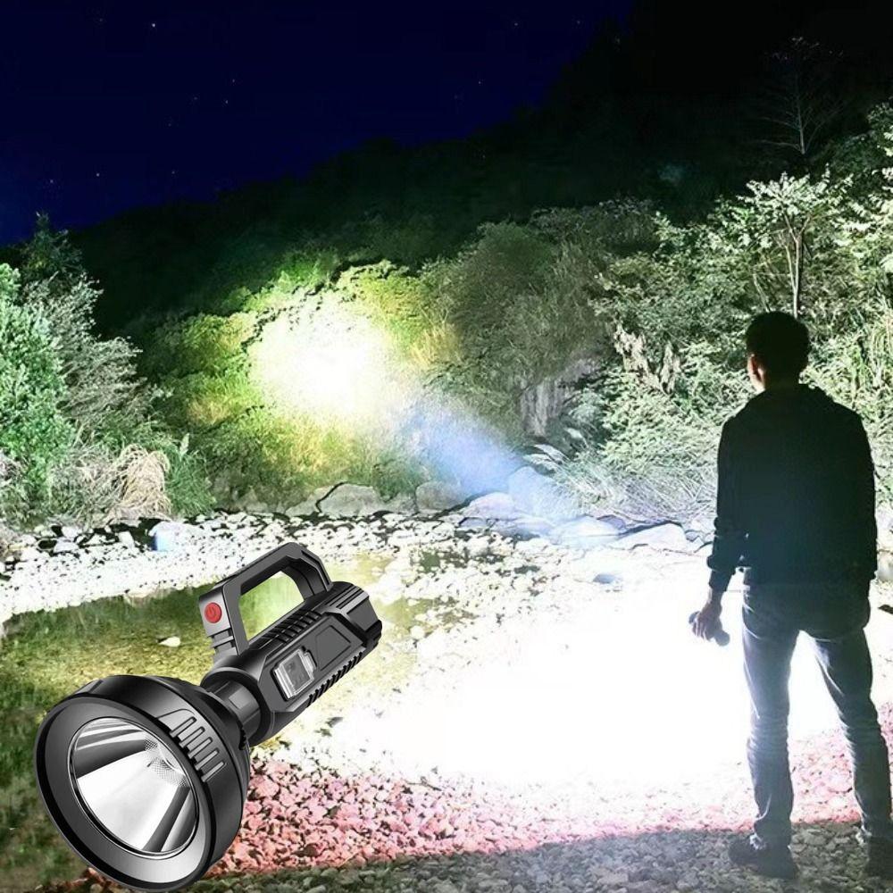 High Power LED Flashlight Bright USB Charging Emergency Flashlight Long Range Portable Camping Lamp for Hiking Fishing