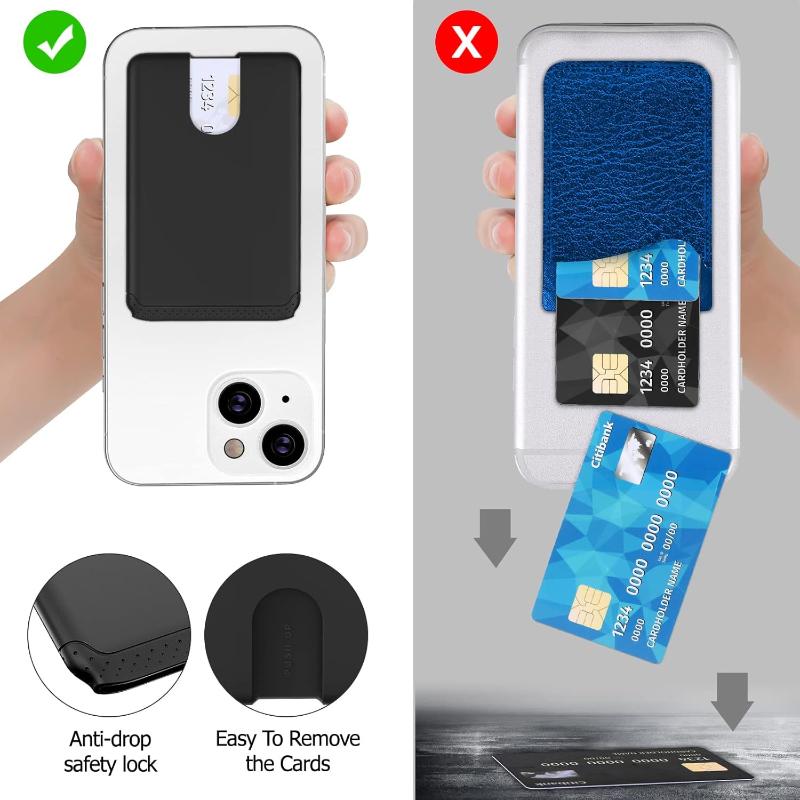 1Pcs Silicone Phone Wallet Sticker for Credit Cards Adhesive Holder Soft for All Phone Models
