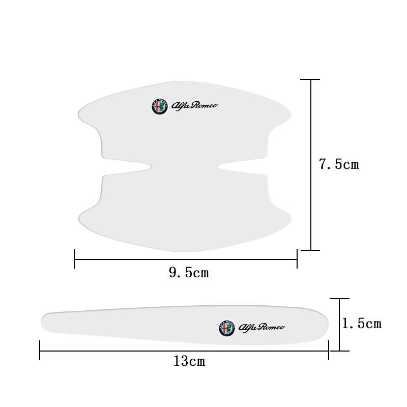 8Pcs/set Car Stickers Door Handle Bowl Scratch Protective Sticker For Alfa Romeo 4C 159 Spider Giulietta 156 Car Decoration Film