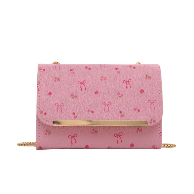 This year, the popular small fresh cherry printed small square bag women's 2025 summer new versatile foreign style shoulder bag messenger bag