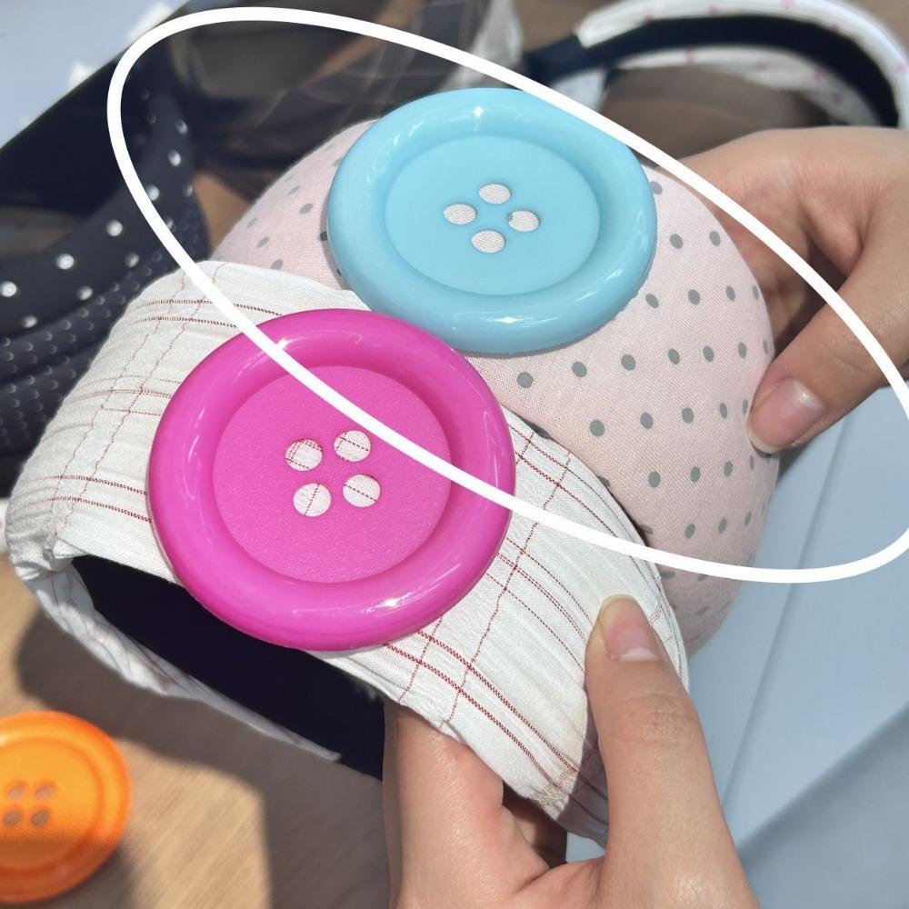 Large Button Star Hairband Vintage Style Retro Headband High Quality Button Hairband розовый