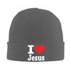 I Love Jesus Print Bonnet Hat Street Knitted Hat for Unisex Women Winter Warm Skullies Beanies Cap for Travel Outdoor Camping