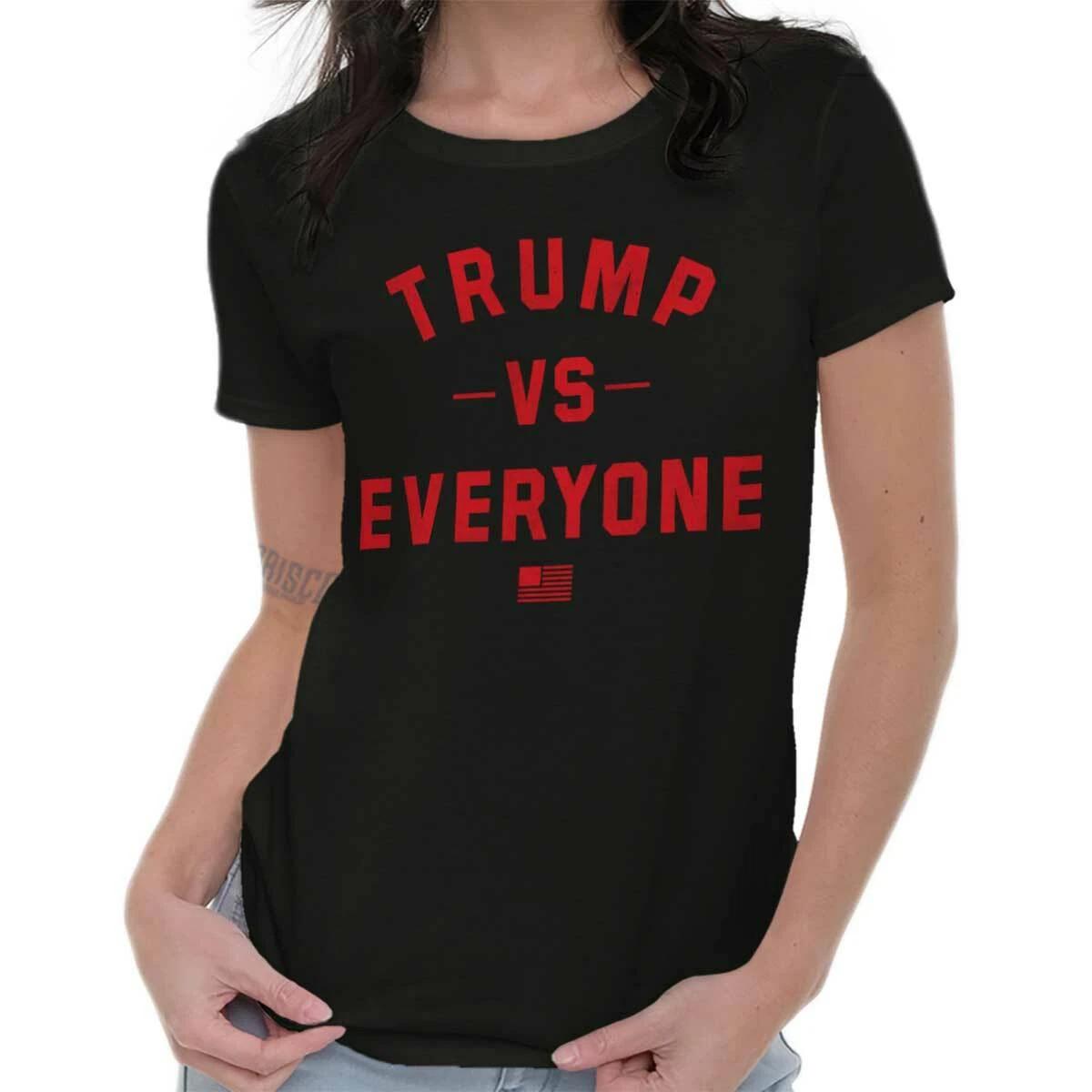 Donald Trump VS Everyone Pro-Trump Supporter Womens Top Junior Graphic Tee XXL
