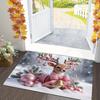 1Pcs Anti Fatigue Kitchen Rugs  Pink Reindeer Christmas Waterproof Non-Slip Thick Cushioned Kitchen Mat Heavy Duty Comfort Standing Mat for Kitchen