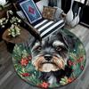 Tappeto Rotondo Cane Schnauzer, Tappeto per Soggiorno Camera da Letto Divano Stanza dei Giochi Decorazione, Tappetino Antiscivolo