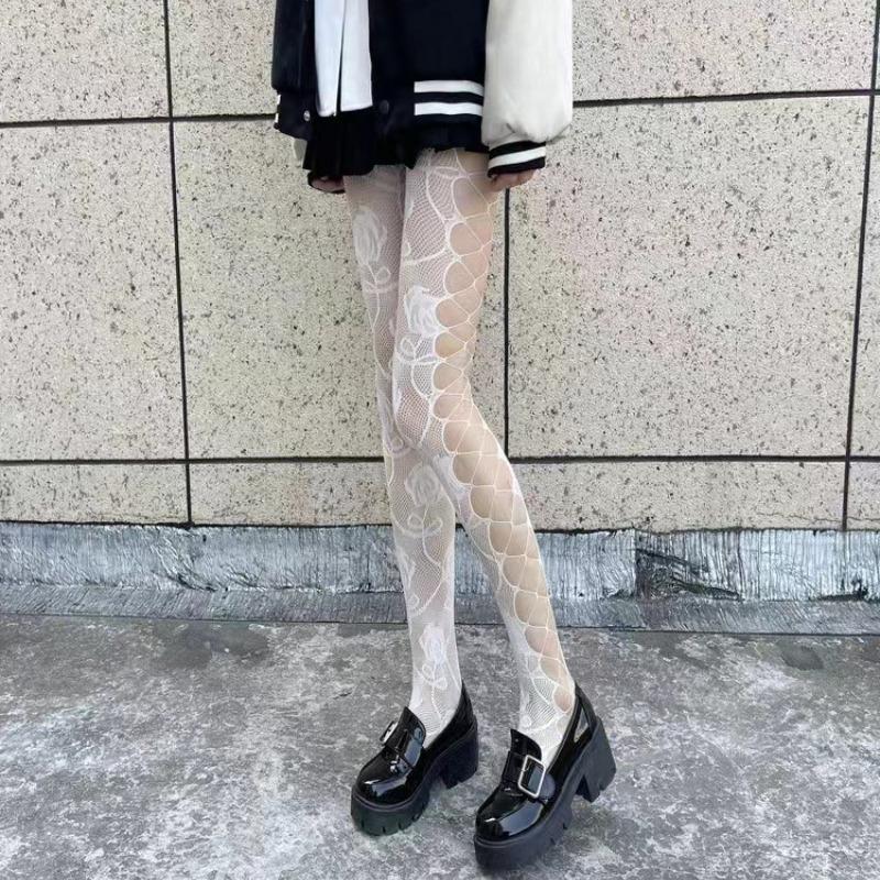 Gothic Fishnet Tights for Women Sexy Mesh Stockings Lolita Y2K Patterned Pantyhose Trendy Leggings for Alternativewear