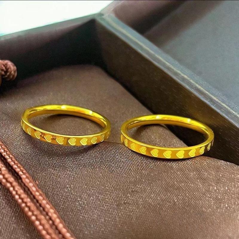 1Pc Fashionable Titanium Steel Ring, Niche High-end Women's Light Luxury Heart Ring