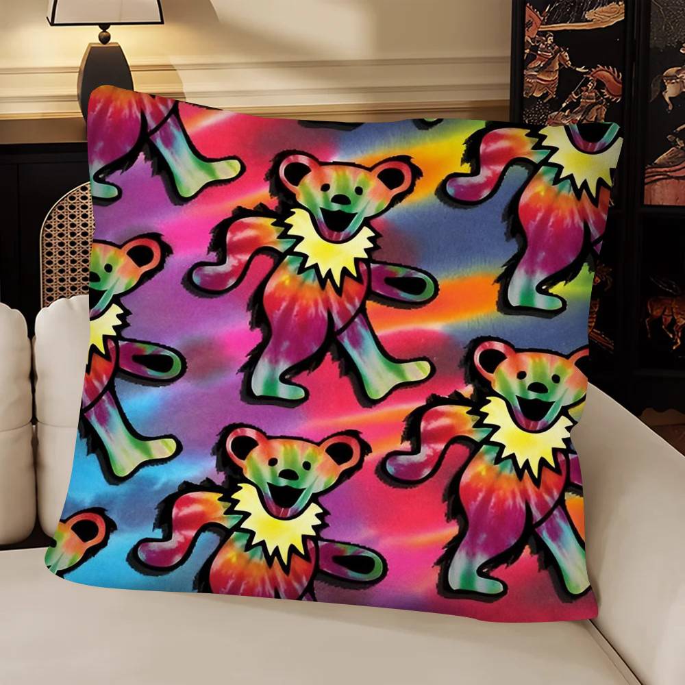 Band GGrateful DDead Pillow Case Fashion Square Pillowcase Bedroom Sofa Room Ins Decoration Leisure