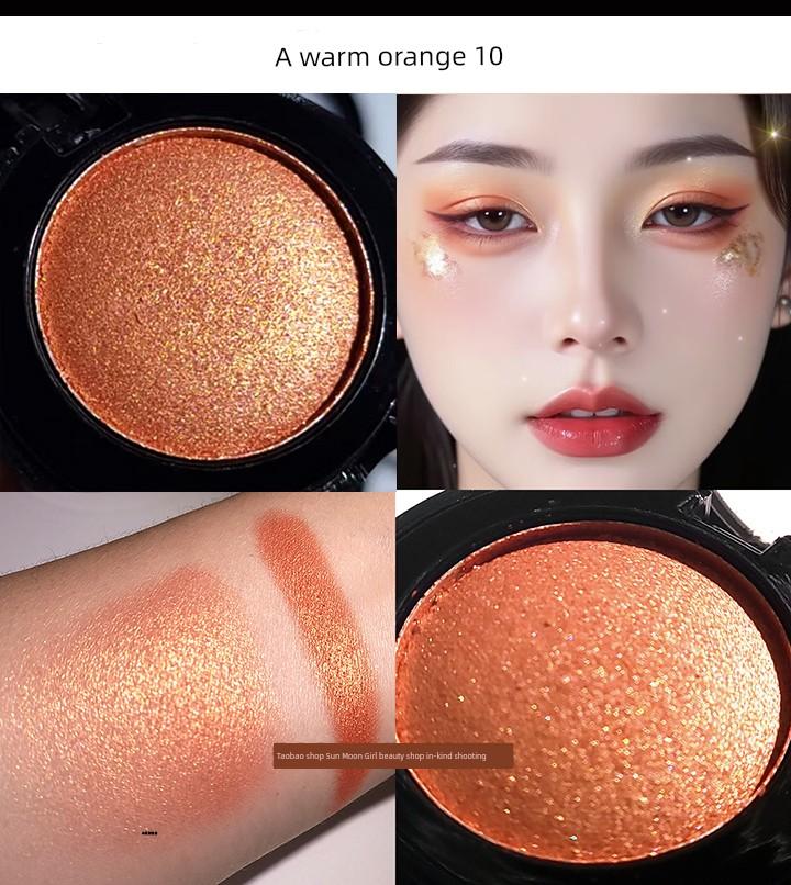 Daily Earth-Toned Single-Color Pearlescent Eyeshadow Compact Portable Commuter-Friendly Deep Golden Brown Chocolate Dark Coffee Highlighter White