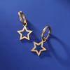Stainless Steel Star Drop Earrings Women Girls Gold Color Hoop Earrings Minimalist Wedding Jewelry Gift for Friends