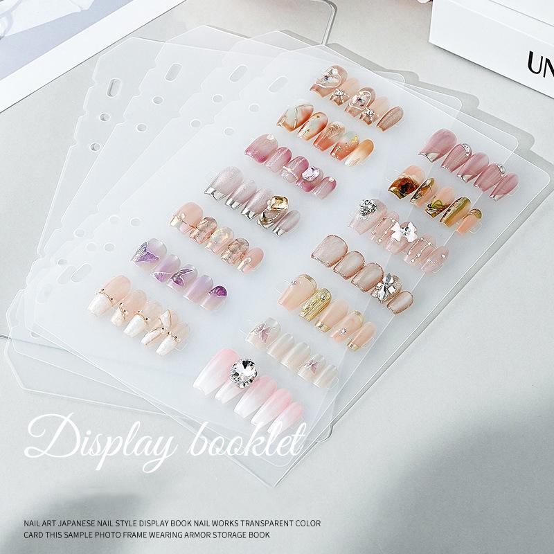 Nail Art Collection Album Nail Storage Clip Nail Display Board Minimalist Album Nail Storage Booklet With 4 Loose Pages