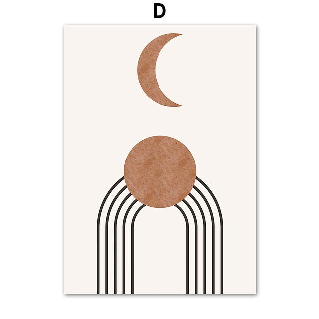 Abstrakte Mädchen Gesicht Blatt Sonne Mond Berg Nordic Poster Und Drucke Wand Kunst Leinwand Malerei Wand Bilder Für Wohnzimmer Dekor