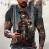Sparta Armored Knight Pattern T Shirt For Men Retro 3D Printed Tee Summer Casual Short Sleeve Round Neck Tops Oversized T-Shirts