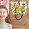 Spring Wreaths For Front Door Artificial Spring Wreath Bunny Head Shape Easter Decor Natural Rattan Door Sign Spring Decorations