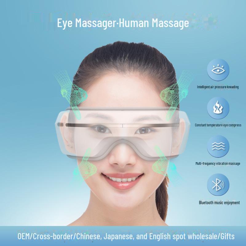 Portable Bluetooth Eye Massager: Relieves Fatigue with Folding, Smart Hot Compress Feature