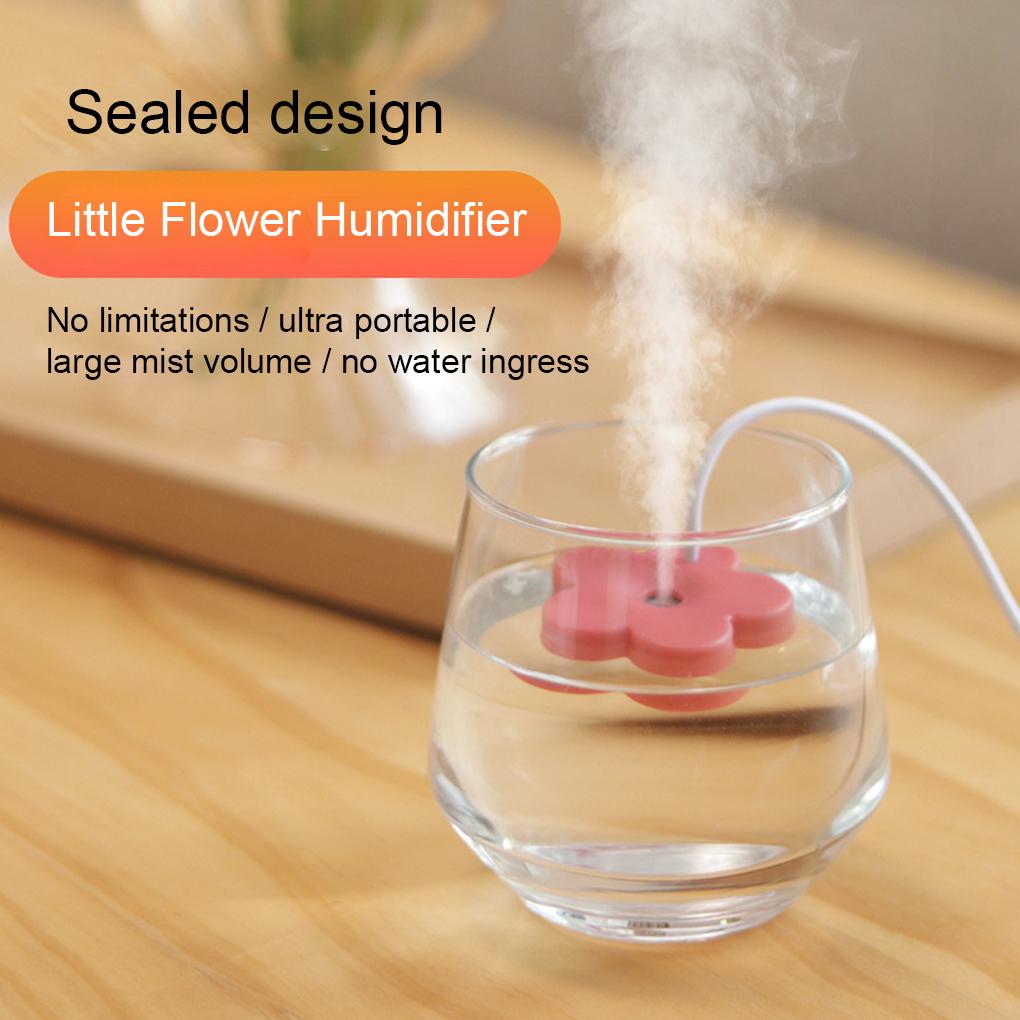 Petal USB Air Humidifier Misting Maker Mini Mute Flower Design Diffusers Home Plants for Business Travel Bedroom