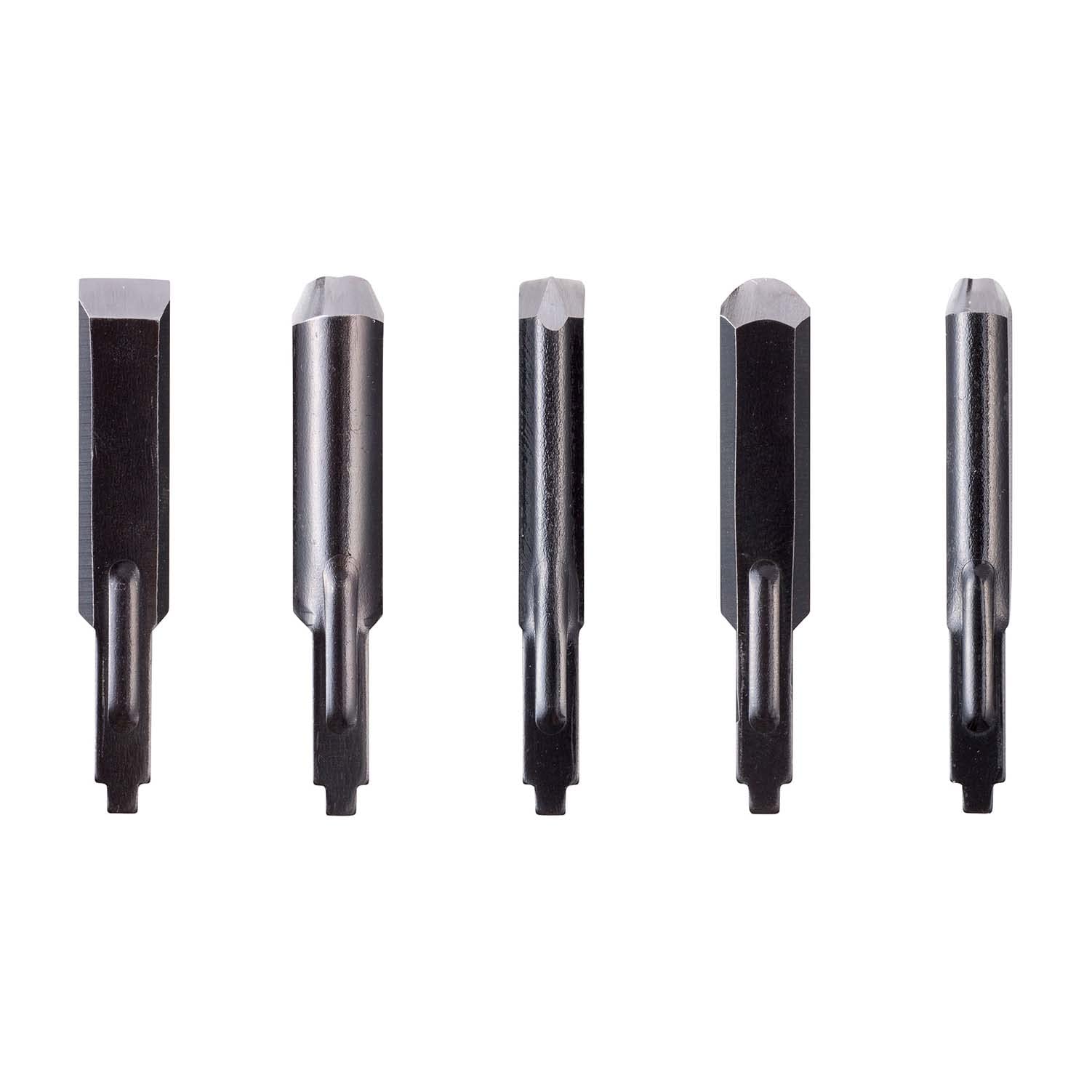

PROXXON Carving professional spare blade set of 5 flat round square round [flat, round, 9mm, 4mm, 6mm] No.28572 срібний