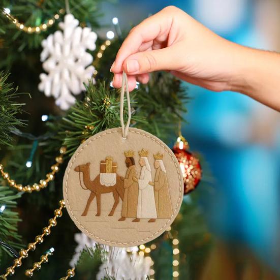 Felt Nativity Scene Christmas Ornament Xmas Crafts Ornaments for Tree Xmas Winter Party Christian Decorations Indoor Outdoor