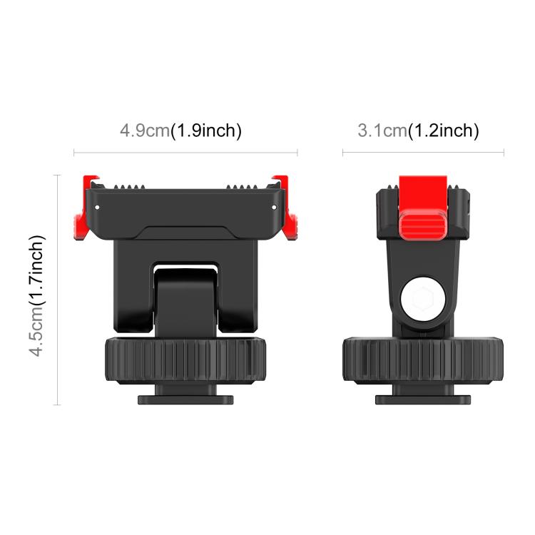 For DJI Osmo Action 6 / Nano PULUZ Plastic Gimbal Quick-Release Base Mount (Black)