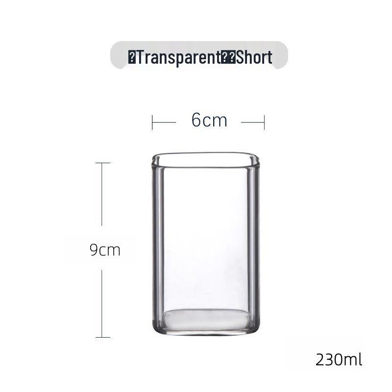 Cartoon Print High Borosilicate Glass Square Cup for Juice, Coffee, and Cold Drinks 470ml