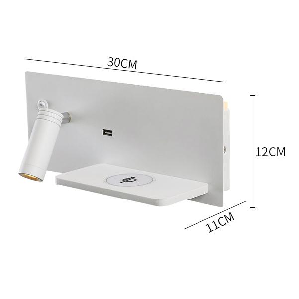 

Светодиодный настенный светильник, светильник для чтения, спальня, телефон, беспроводная зарядка, зарядка через USB, вращающиеся настенные светильники, лампа для гостиной Warm Light