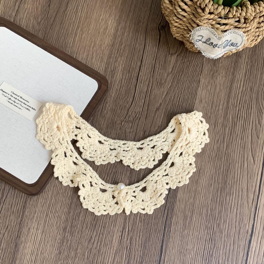 Round Neck Hollow Out Crochet Shawl Sweet Blouse Shoulders Fake Collar Knitted Scarves  Spring