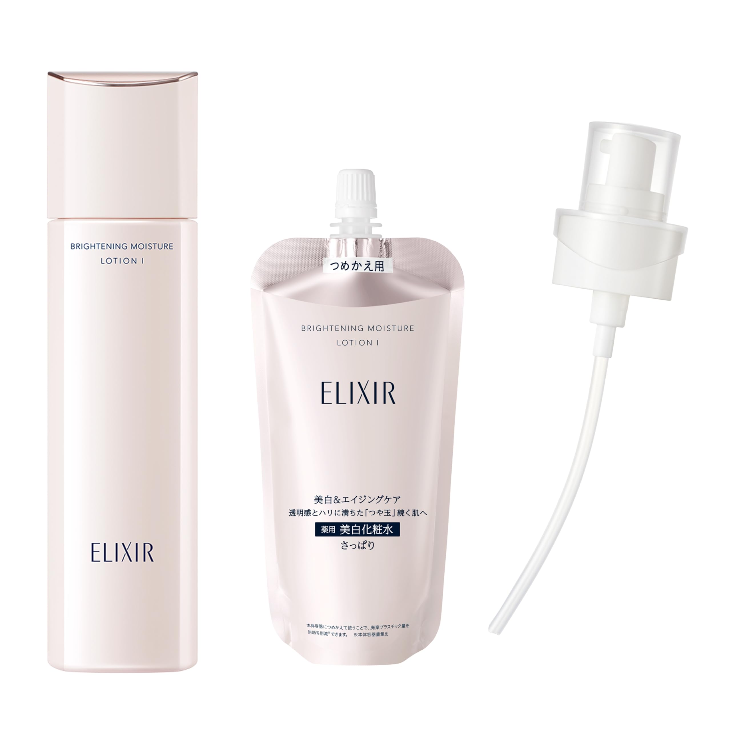ELIXIR Brightening Lotion WT 1 170mL + 150mL refill + dispenser lotion firming anti-aging whitening