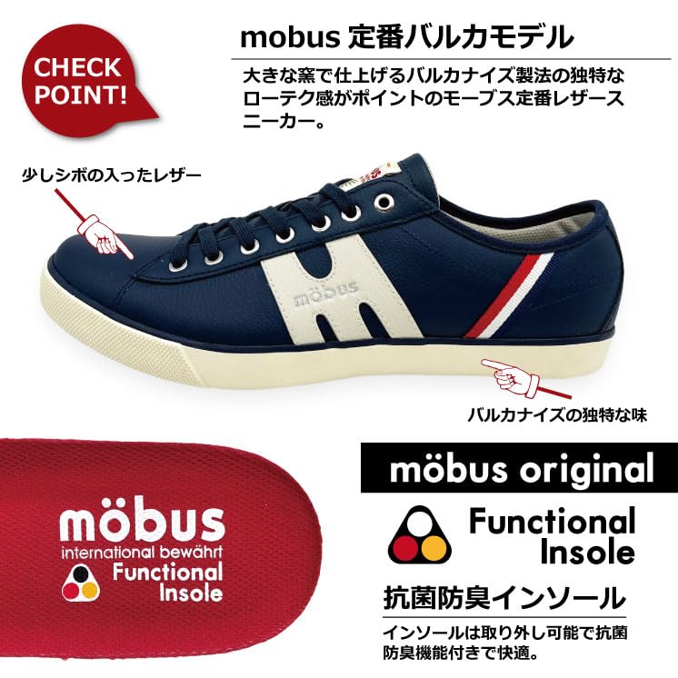 Mauves ESSEN Unisex Leather Sneakers (43, WHT/NVY)