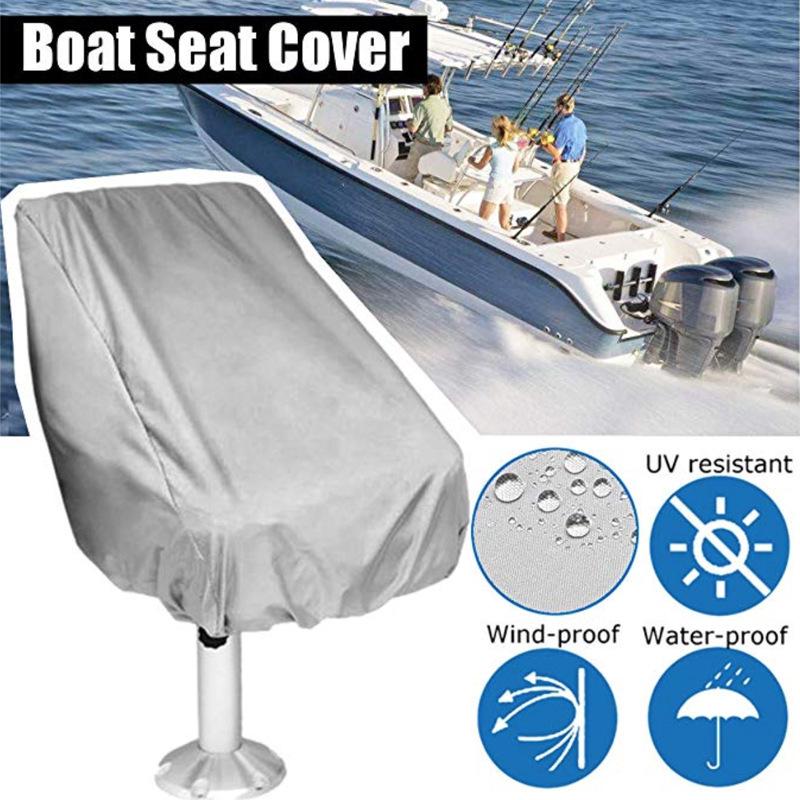 Rainproof Outdoor Captain's Boat Seat Cover - 210D Protective Sleeve for Fixed Rear Seat