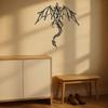 Black Metal Dragon Wall Art, Fantasy Home Decor, Modern Interior Hanging, Rustproof Gothic Decor for Bedroom, Gaming Lounge