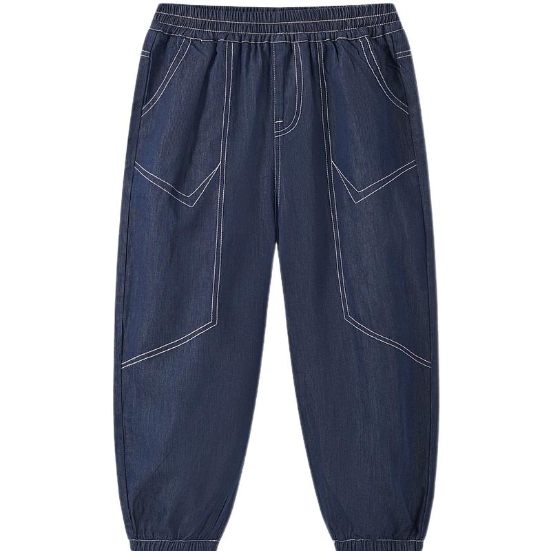 MQD Boys Summer Anti-Mosquito Ankle-Tie Denim Jeans 120