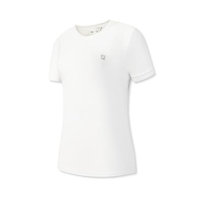 Classic Minimalist Basic Solid Color Sports Training Breathable Short Sleeve T-Shirt Women Tops White A51W621104FWT