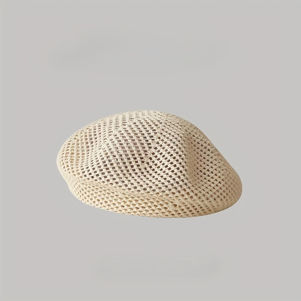 Cappello Zucca Traforato Traspirante Primavera Estate, Berretto a Cupola Retrò, Cappello da Pittore Leggero alla Moda, Copricapo Casual Quotidiano per Donne