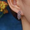 Fashionable Purple Full-diamond Minimalist Zirconia Ear Hoop High-end Ear Jewelry Accessory